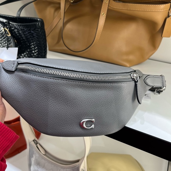 NWT Coach CP402 Unisex Charter 7 C
Pebbled Leather Belt Bag Charcoal 🩶 - Picture 8 of 11